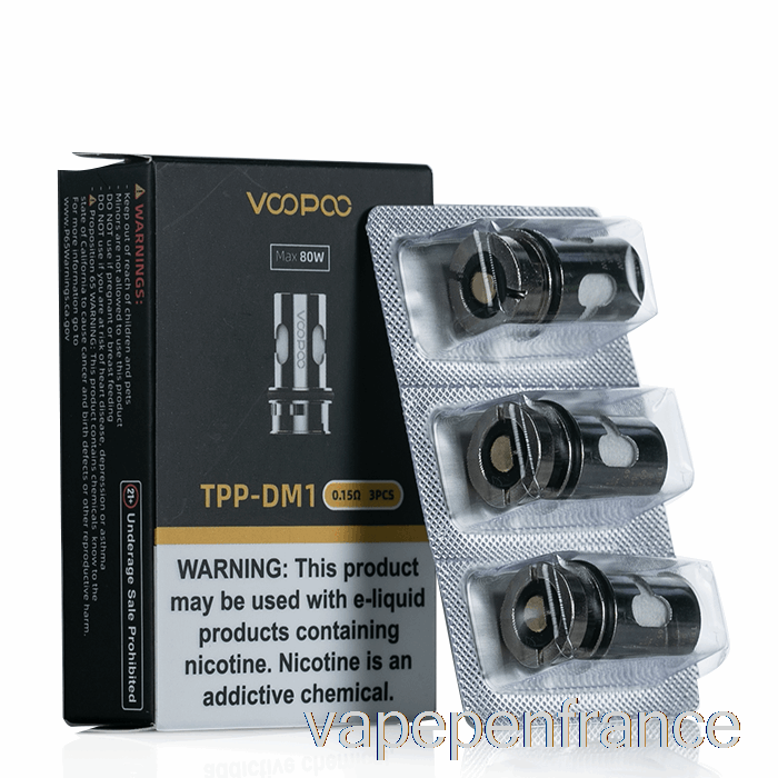 Bobines De Remplacement Voopoo Tpp Bobines De Maille Tpp-dm1 0,15ohm Stylo Vape